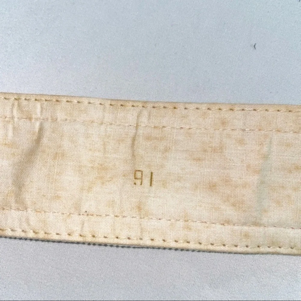 Vintage 1960’s Brass Baseball Style Red Stripe Cloth Belt